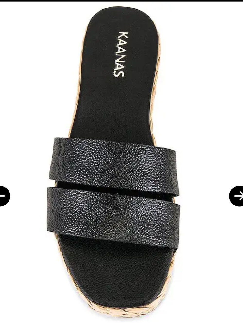 NWOT! Kaanas for Anthropologie Black Leather Slip-On Sandals. Size 9